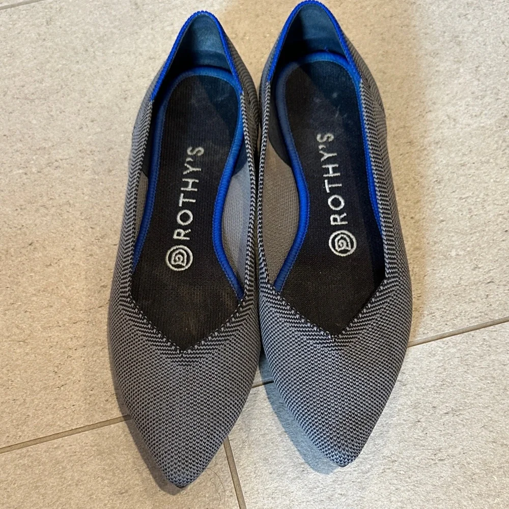 Rothy's Size 7.5 Gray Women's Pointed Flats - Picture 5 of 5